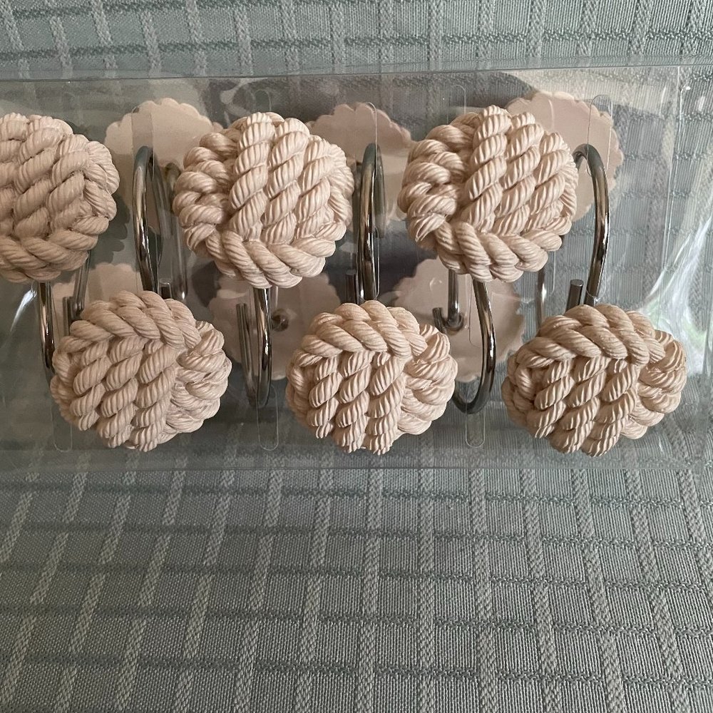 Better Homes & Gardens Nautical Beige Rope Shower Curtain Hooks Brand New - Picture 4 of 4